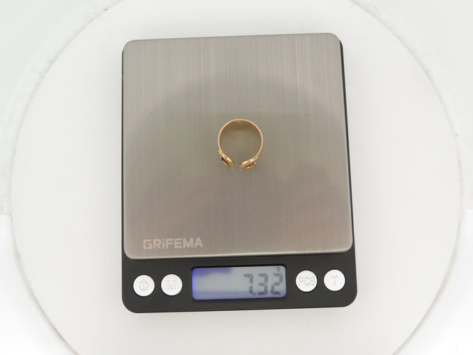 Bague 55 Cartier Double C - Bague en or jaune, blanc et rose 18k 58 Facettes 271542