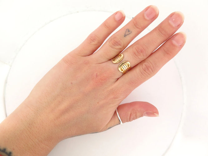 Bague 55 Cartier Double C - Bague en or jaune, blanc et rose 18k 58 Facettes 271542
