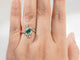 Bague 56 Bague Art Nouveau en or jaune 18 carats avec émeraude et diamants 58 Facettes 33679