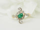 Bague 56 Bague Art Nouveau en or jaune 18 carats avec émeraude et diamants 58 Facettes 33679