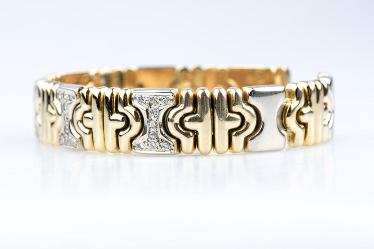 Bracelet Bracelet articulé - Maillons « I » en or jaune 18K et diamants 58 Facettes BRIGDCC1312-107