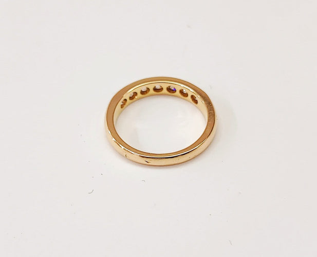Bague 51 Demi-alliance - Bague en or jaune 18K et diamants 58 Facettes All.demi.B.0.60ct-2170