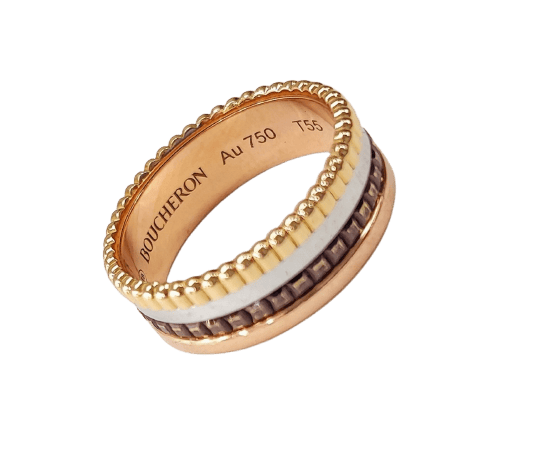 Bague 55 Boucheron Quatre - Bague Classique Small en or 18K tricolore 58 Facettes BOUCHR-2219