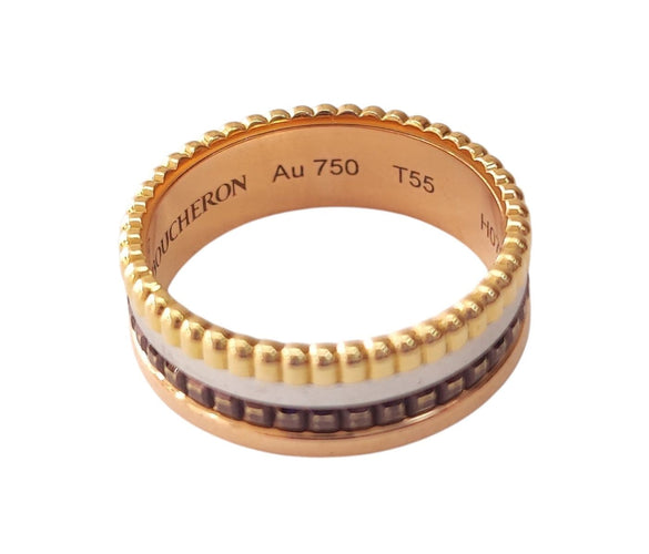 Bague 55 Boucheron Quatre - Bague Classique Small en or 18K tricolore 58 Facettes BOUCHR-2219