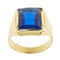 Bague Bague homme chevalière - Zaffir rectangulaire en or jaune 18 ct 58 Facettes 38987