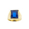 Bague Bague homme chevalière - Zaffir rectangulaire en or jaune 18 ct 58 Facettes 38987