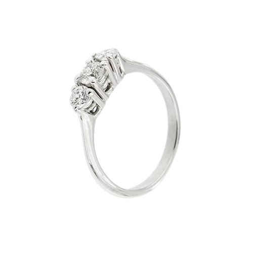 Bague 54 Bague trilogy - Bague en or blanc 18 ct et diamants 0,53 ct 58 Facettes 39024
