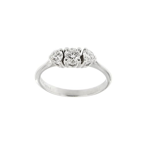 Bague 54 Bague trilogy - Bague en or blanc 18 ct et diamants 0,53 ct 58 Facettes 39024
