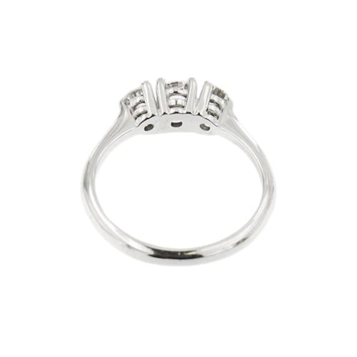 Bague 54 Bague trilogy - Bague en or blanc 18 ct et diamants 0,53 ct 58 Facettes 39024