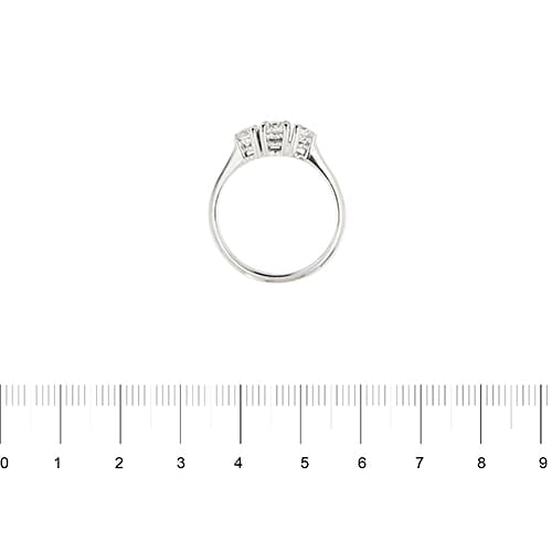 Bague 54 Bague trilogy - Bague en or blanc 18 ct et diamants 0,53 ct 58 Facettes 39024