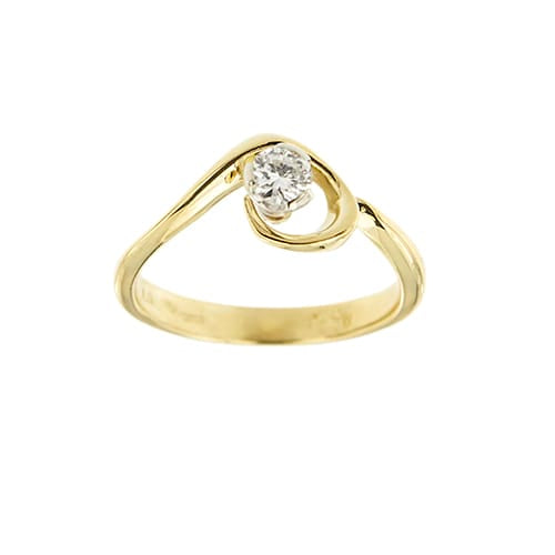 Bague 54 Damiani - Bague solitaire en or jaune 18 ct avec diamant 0,24 ct 58 Facettes 39019