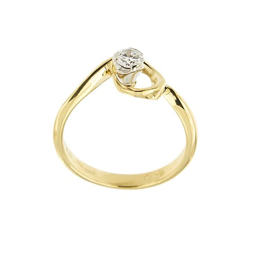 Bague 54 Damiani - Bague solitaire en or jaune 18 ct avec diamant 0,24 ct 58 Facettes 39019