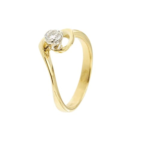Bague 54 Damiani - Bague solitaire en or jaune 18 ct avec diamant 0,24 ct 58 Facettes 39019