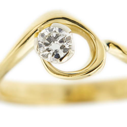 Bague 54 Damiani - Bague solitaire en or jaune 18 ct avec diamant 0,24 ct 58 Facettes 39019