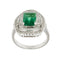 Bague 56 Bague halo en or blanc 18 ct avec émeraude et diamants 58 Facettes 38792