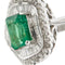 Bague 56 Bague halo en or blanc 18 ct avec émeraude et diamants 58 Facettes 38792