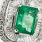 Bague 56 Bague halo en or blanc 18 ct avec émeraude et diamants 58 Facettes 38792