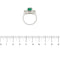 Bague 56 Bague halo en or blanc 18 ct avec émeraude et diamants 58 Facettes 38792