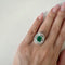 Bague 56 Bague halo en or blanc 18 ct avec émeraude et diamants 58 Facettes 38792