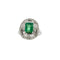 Bague 56 Bague halo en or blanc 18 ct avec émeraude et diamants 58 Facettes 38792