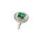 Bague 56 Bague halo en or blanc 18 ct avec émeraude et diamants 58 Facettes 38792