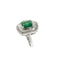 Bague 56 Bague halo en or blanc 18 ct avec émeraude et diamants 58 Facettes 38792