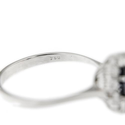 Bague Bague fleur en or blanc 18 ct avec saphir et diamants 58 Facettes 38076