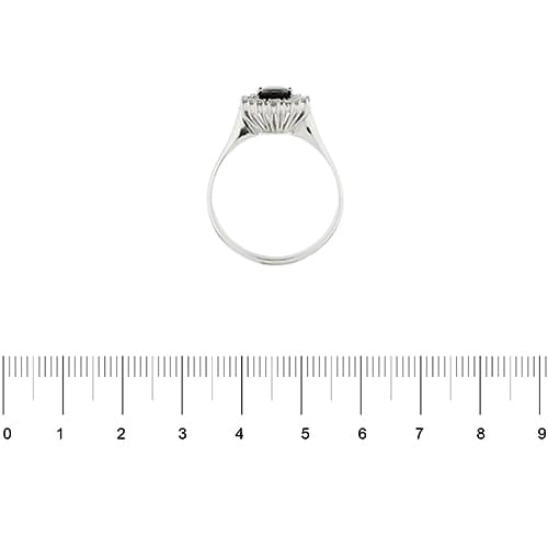 Bague Bague fleur en or blanc 18 ct avec saphir et diamants 58 Facettes 38076
