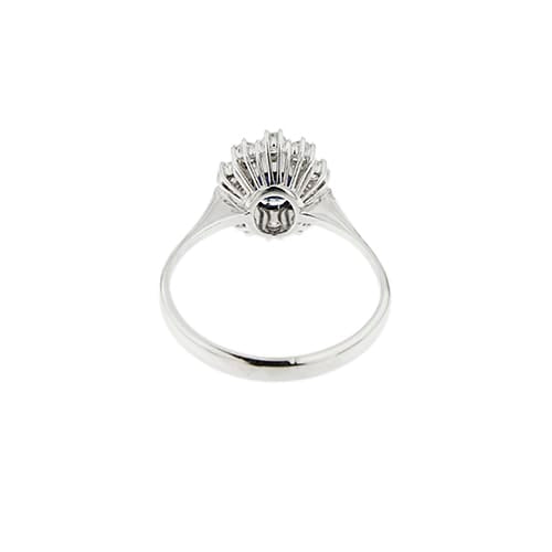 Bague Bague fleur en or blanc 18 ct avec saphir et diamants 58 Facettes 38076