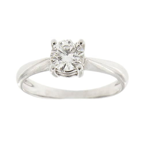 Bague 52 Bague solitaire - Diamant 0,50 ct en or blanc 18 ct 58 Facettes 34003