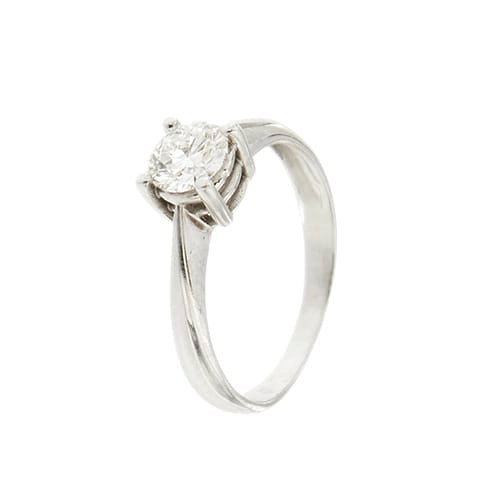 Bague 52 Bague solitaire - Diamant 0,50 ct en or blanc 18 ct 58 Facettes 34003