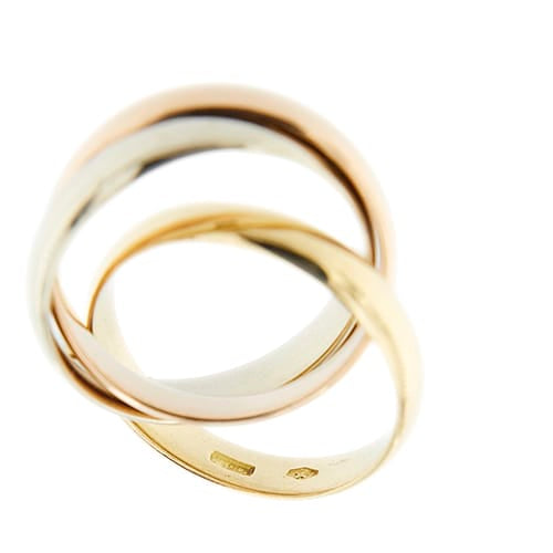 Bague 55 Bague trinité - Bague trois anneaux en or jaune, blanc et rose 58 Facettes 40444