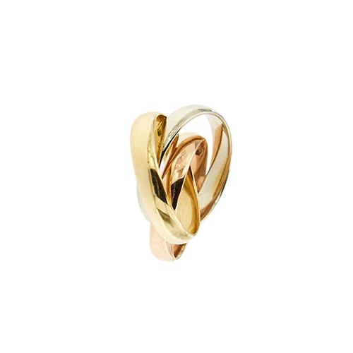 Bague 55 Bague trinité - Bague trois anneaux en or jaune, blanc et rose 58 Facettes 40444