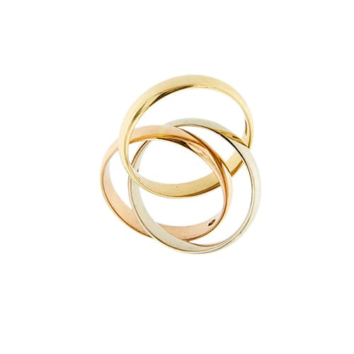 Bague 55 Bague trinité - Bague trois anneaux en or jaune, blanc et rose 58 Facettes 40444