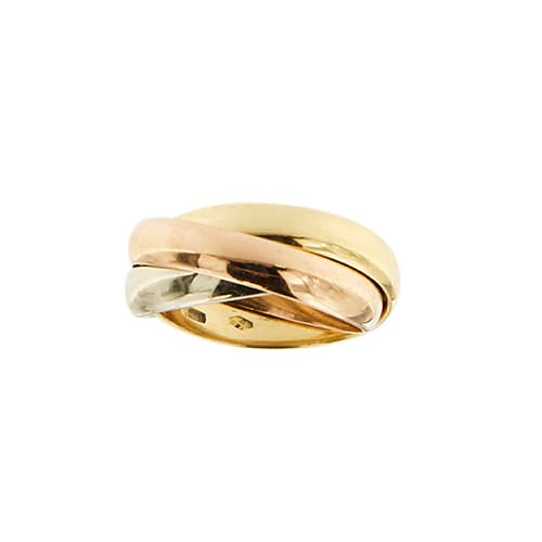 Bague 55 Bague trinité - Bague trois anneaux en or jaune, blanc et rose 58 Facettes 40444