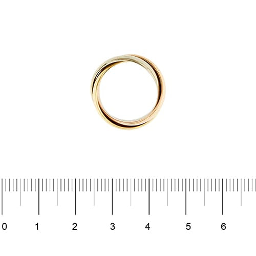 Bague 55 Bague trinité - Bague trois anneaux en or jaune, blanc et rose 58 Facettes 40444