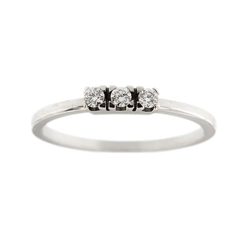 Bague 56 Bague trilogy en or blanc 18 ct et diamants 0,12 ct 58 Facettes 31998