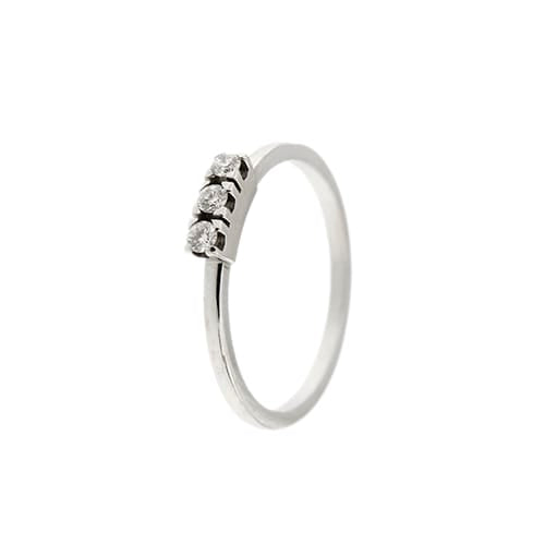 Bague 56 Bague trilogy en or blanc 18 ct et diamants 0,12 ct 58 Facettes 31998