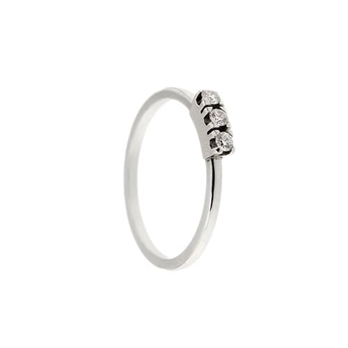 Bague 56 Bague trilogy en or blanc 18 ct et diamants 0,12 ct 58 Facettes 31998