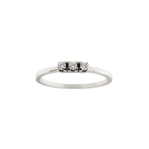Bague 56 Bague trilogy en or blanc 18 ct et diamants 0,12 ct 58 Facettes 31998