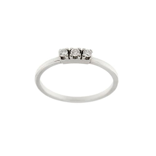 Bague 56 Bague trilogy en or blanc 18 ct et diamants 0,12 ct 58 Facettes 31998