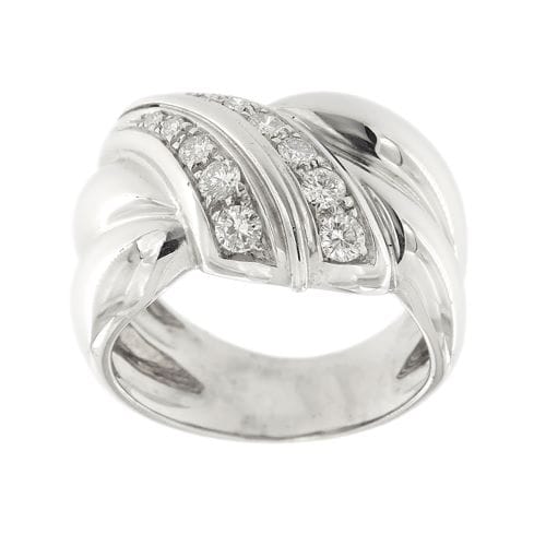 Bague 54 Bague bandeau nœud en or blanc 18 ct et diamants 58 Facettes 29354
