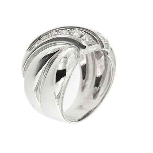 Bague 54 Bague bandeau nœud en or blanc 18 ct et diamants 58 Facettes 29354