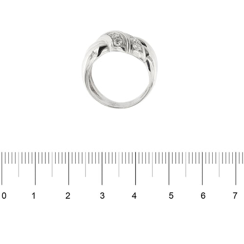 Bague 54 Bague bandeau nœud en or blanc 18 ct et diamants 58 Facettes 29354