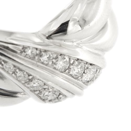 Bague 54 Bague bandeau nœud en or blanc 18 ct et diamants 58 Facettes 29354