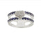Bague 53 Bague - Double anneau en or blanc 18 ct, saphirs et diamants 58 Facettes 30559