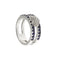 Bague 53 Bague - Double anneau en or blanc 18 ct, saphirs et diamants 58 Facettes 30559