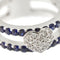 Bague 53 Bague - Double anneau en or blanc 18 ct, saphirs et diamants 58 Facettes 30559