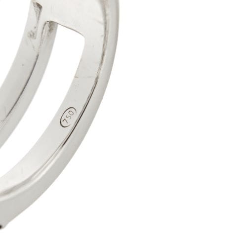 Bague 53 Bague - Double anneau en or blanc 18 ct, saphirs et diamants 58 Facettes 30559