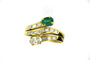 Bague 55 Bague contrarié en or jaune 18 ct avec diamants et émeraude 58 Facettes 13620